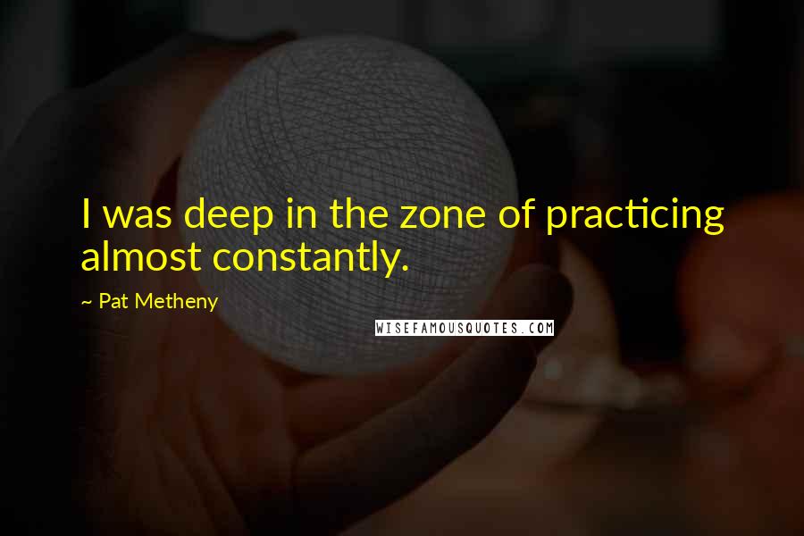 Pat Metheny Quotes: I was deep in the zone of practicing almost constantly.