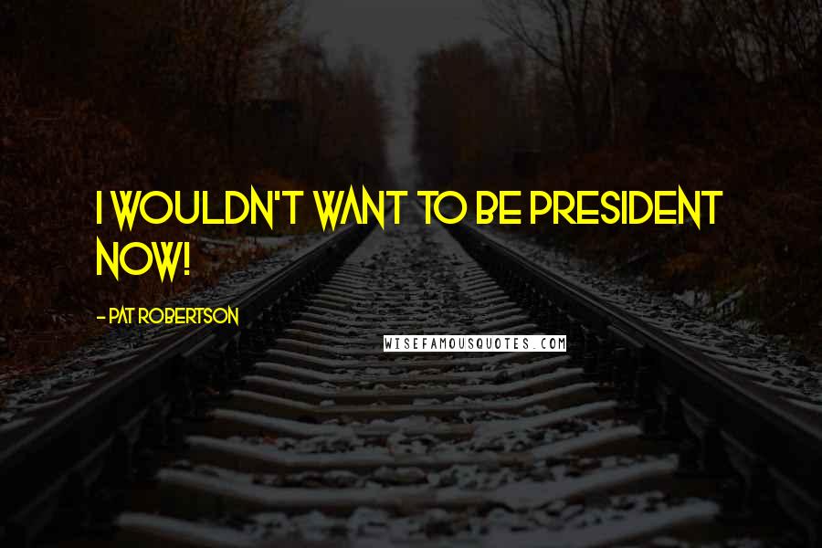 Pat Robertson Quotes: I wouldn't want to be President now!