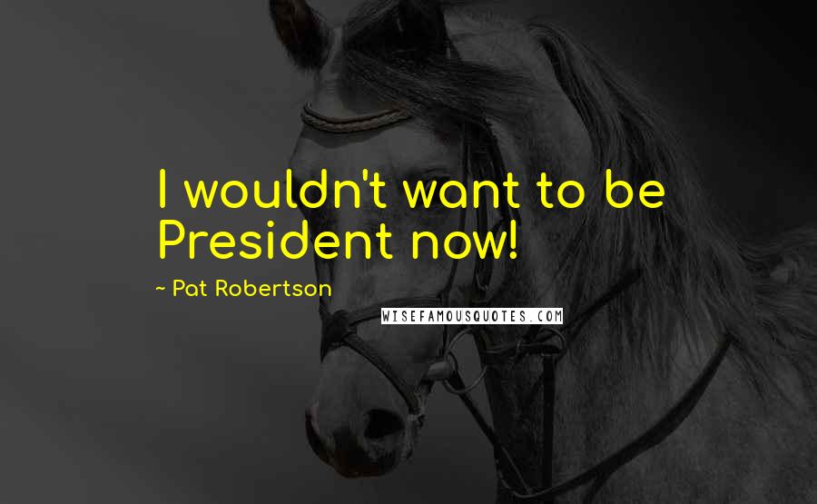 Pat Robertson Quotes: I wouldn't want to be President now!