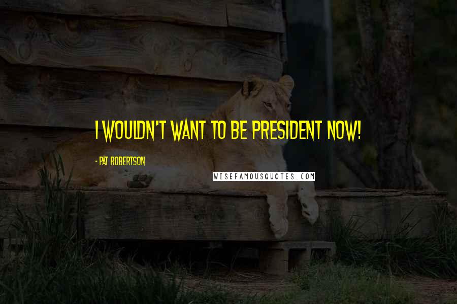 Pat Robertson Quotes: I wouldn't want to be President now!