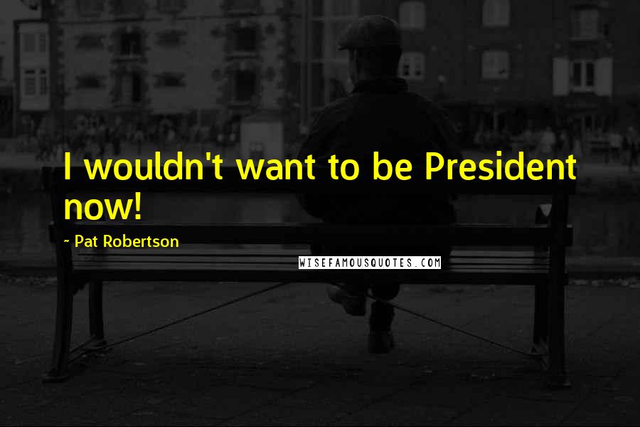 Pat Robertson Quotes: I wouldn't want to be President now!