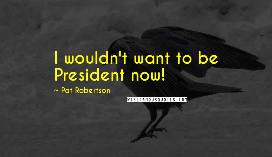 Pat Robertson Quotes: I wouldn't want to be President now!