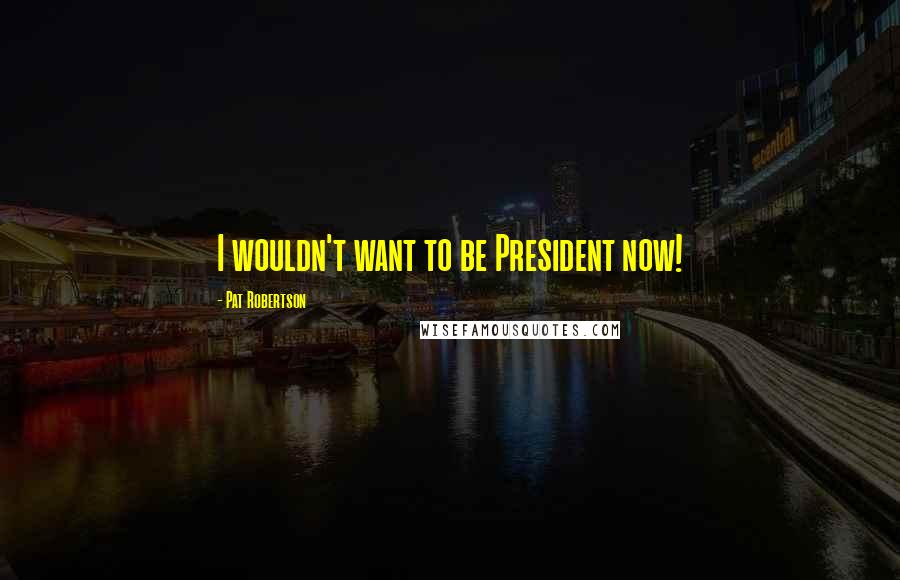 Pat Robertson Quotes: I wouldn't want to be President now!