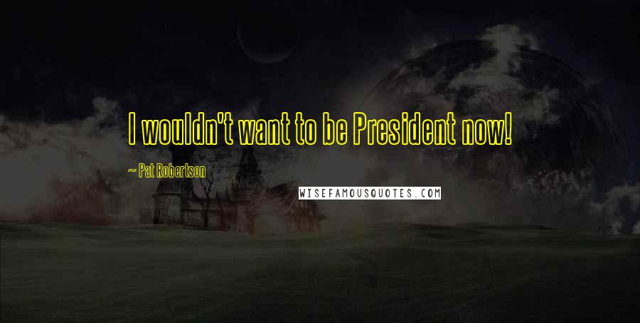 Pat Robertson Quotes: I wouldn't want to be President now!