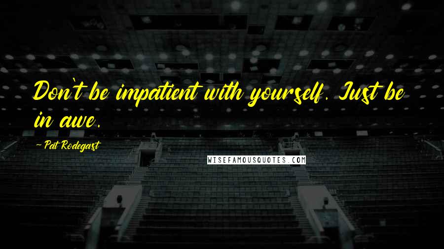 Pat Rodegast Quotes: Don't be impatient with yourself. Just be in awe.