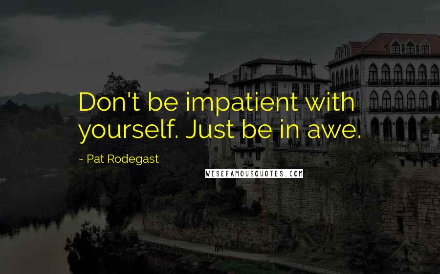 Pat Rodegast Quotes: Don't be impatient with yourself. Just be in awe.