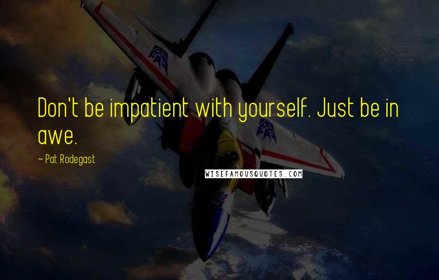 Pat Rodegast Quotes: Don't be impatient with yourself. Just be in awe.