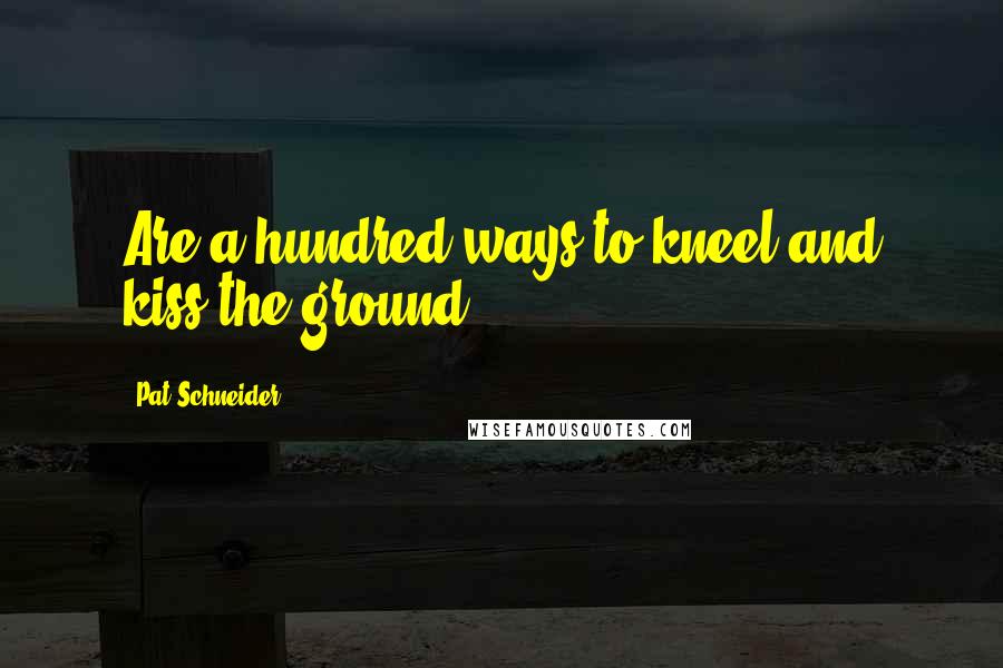 Pat Schneider Quotes: Are a hundred ways to kneel and kiss the ground