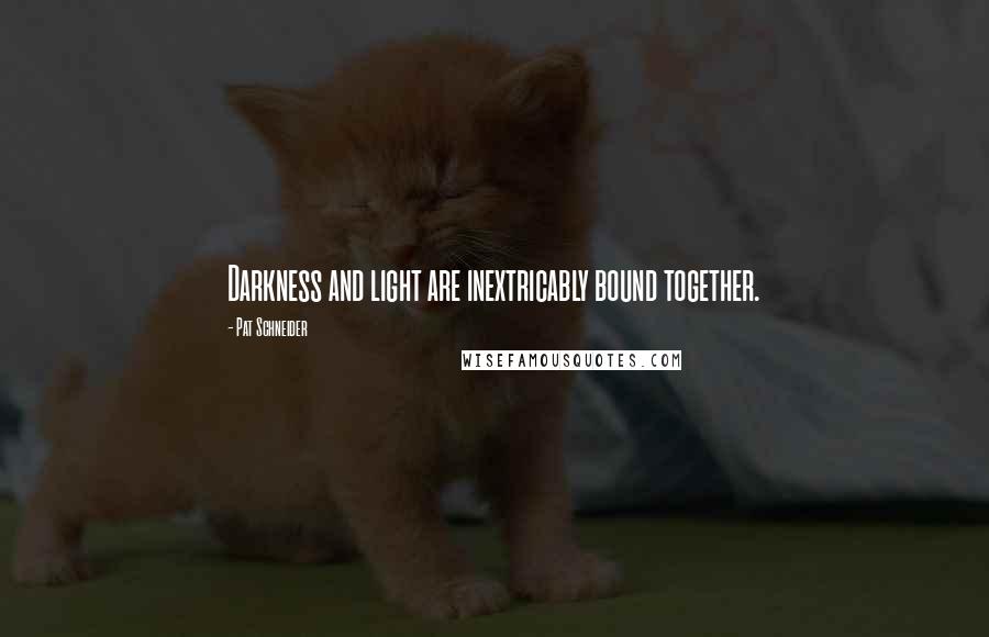 Pat Schneider Quotes: Darkness and light are inextricably bound together.