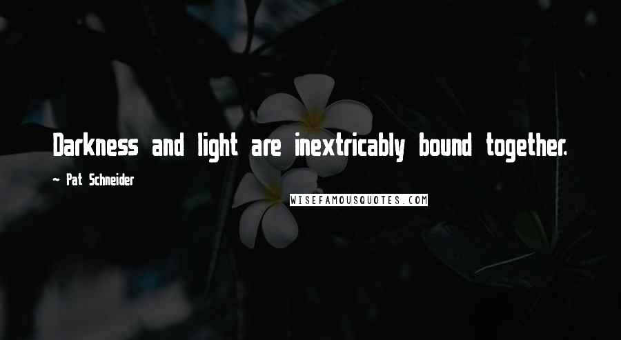 Pat Schneider Quotes: Darkness and light are inextricably bound together.