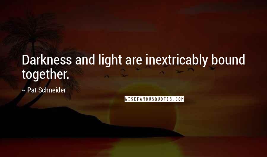 Pat Schneider Quotes: Darkness and light are inextricably bound together.