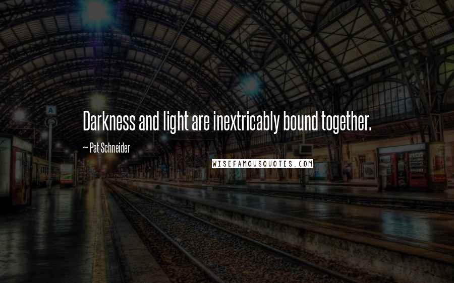 Pat Schneider Quotes: Darkness and light are inextricably bound together.