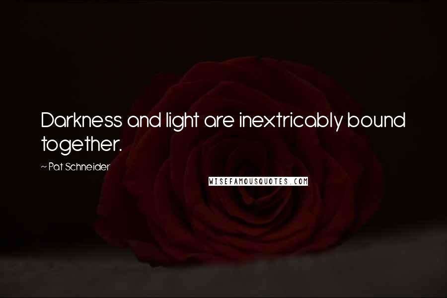 Pat Schneider Quotes: Darkness and light are inextricably bound together.