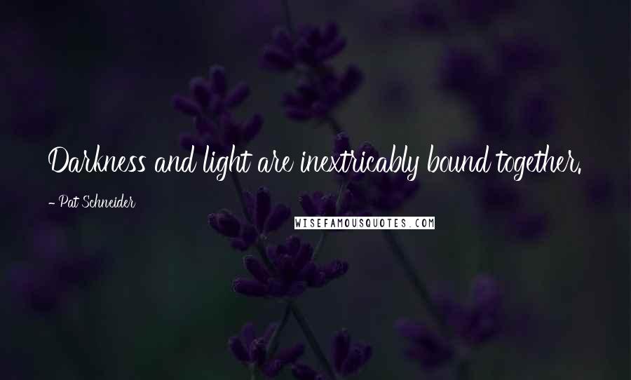 Pat Schneider Quotes: Darkness and light are inextricably bound together.