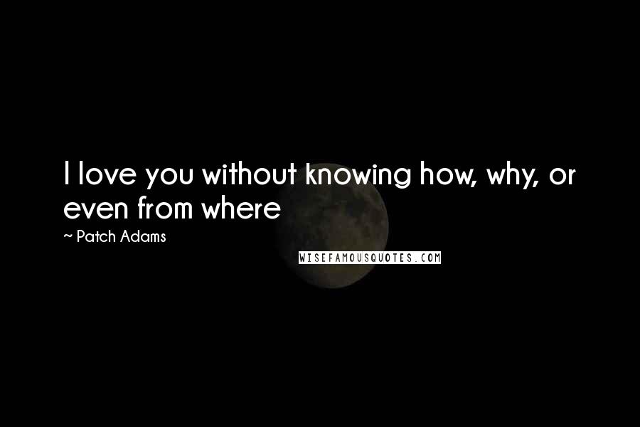 Patch Adams Quotes: I love you without knowing how, why, or even from where