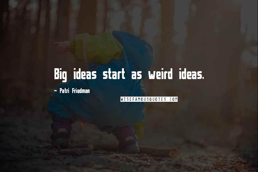 Patri Friedman Quotes: Big ideas start as weird ideas.