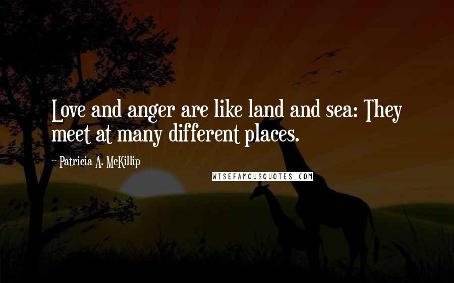 Patricia A. McKillip Quotes: Love and anger are like land and sea: They meet at many different places.