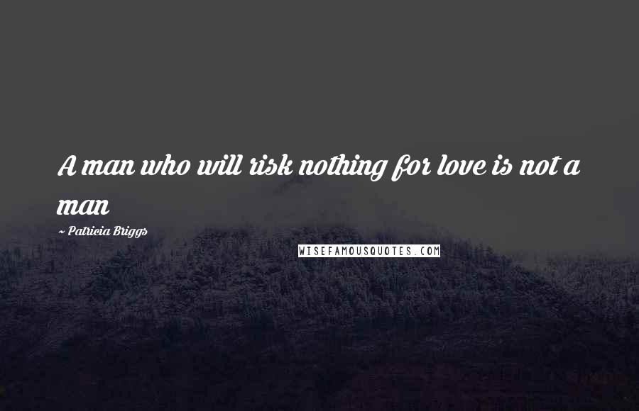 Patricia Briggs Quotes: A man who will risk nothing for love is not a man