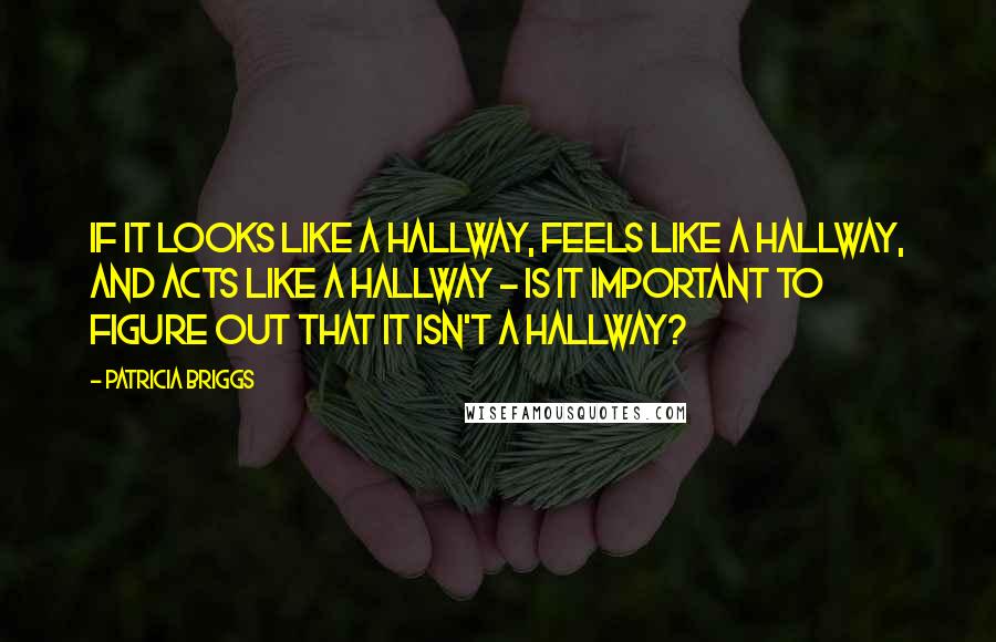 Patricia Briggs Quotes: If it looks like a hallway, feels like a hallway, and acts like a hallway - is it important to figure out that it isn't a hallway?