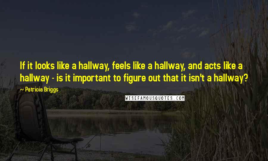 Patricia Briggs Quotes: If it looks like a hallway, feels like a hallway, and acts like a hallway - is it important to figure out that it isn't a hallway?