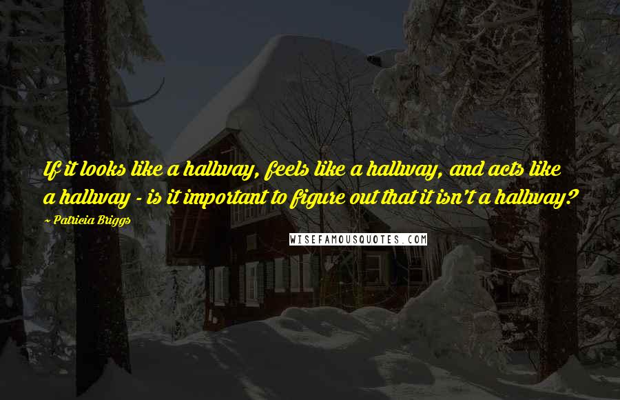 Patricia Briggs Quotes: If it looks like a hallway, feels like a hallway, and acts like a hallway - is it important to figure out that it isn't a hallway?