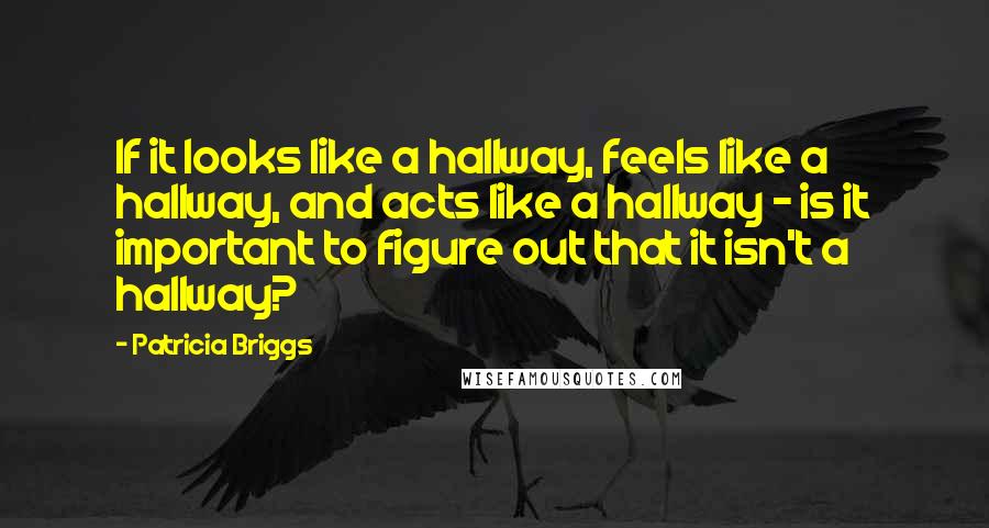 Patricia Briggs Quotes: If it looks like a hallway, feels like a hallway, and acts like a hallway - is it important to figure out that it isn't a hallway?