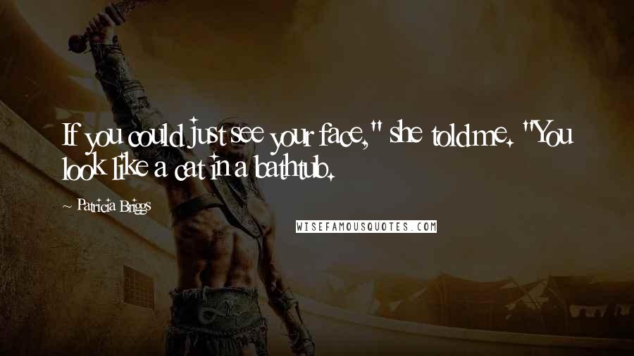 Patricia Briggs Quotes: If you could just see your face," she told me. "You look like a cat in a bathtub.