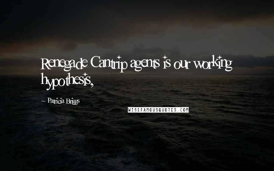 Patricia Briggs Quotes: Renegade Cantrip agents is our working hypothesis,