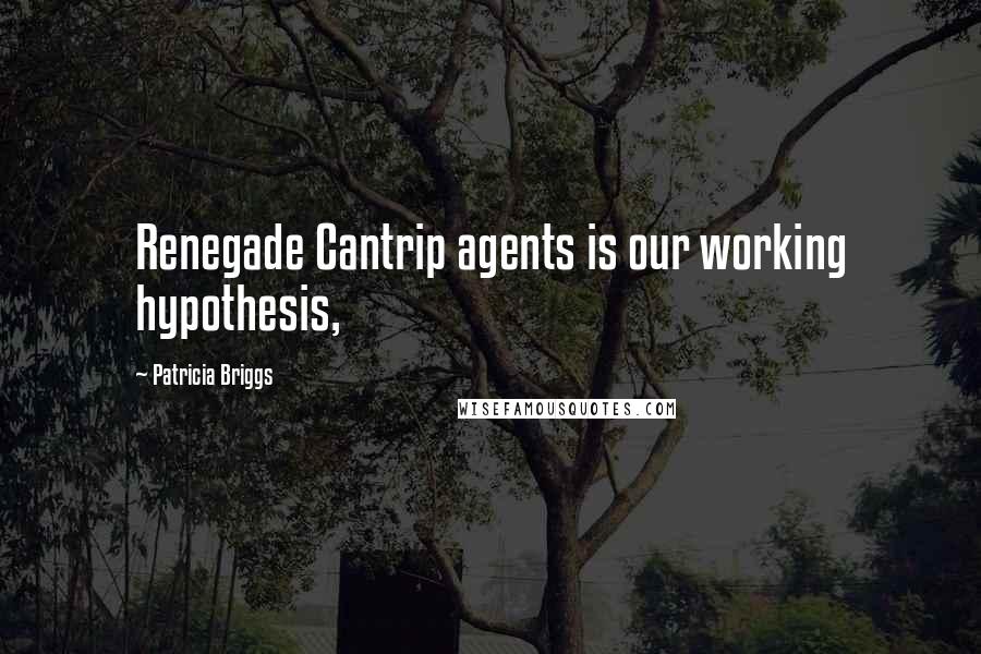 Patricia Briggs Quotes: Renegade Cantrip agents is our working hypothesis,