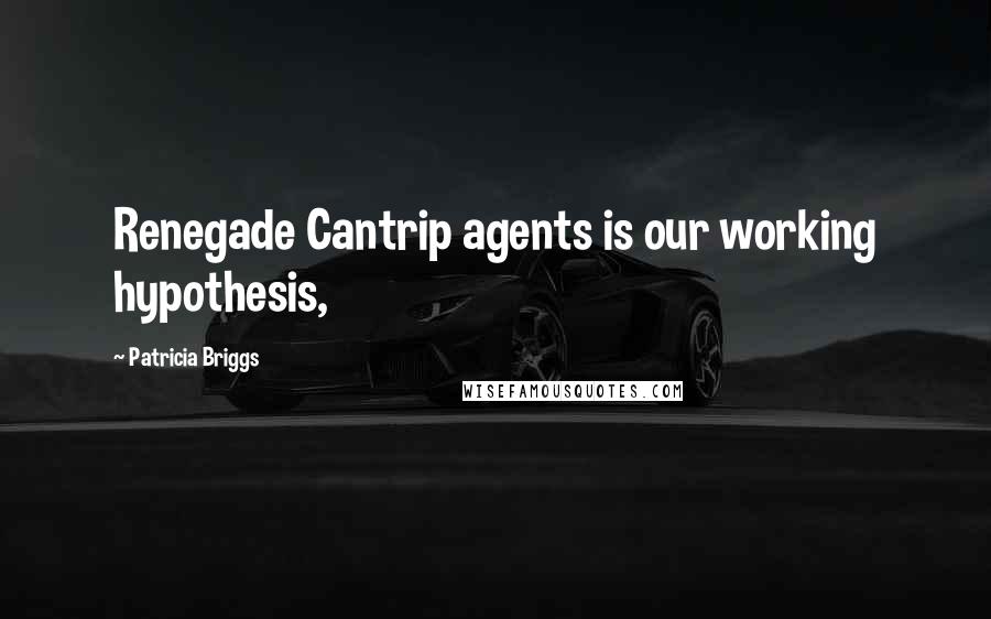 Patricia Briggs Quotes: Renegade Cantrip agents is our working hypothesis,