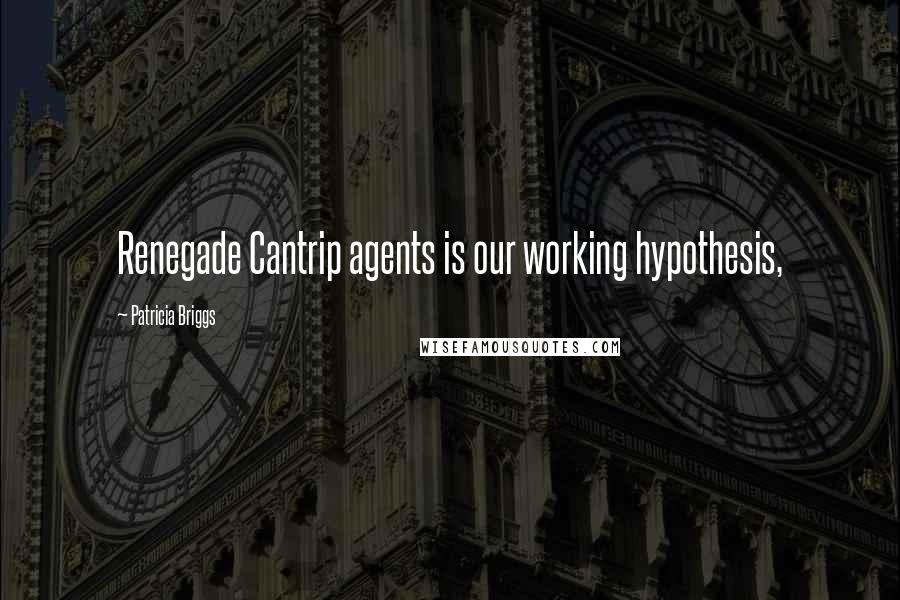 Patricia Briggs Quotes: Renegade Cantrip agents is our working hypothesis,