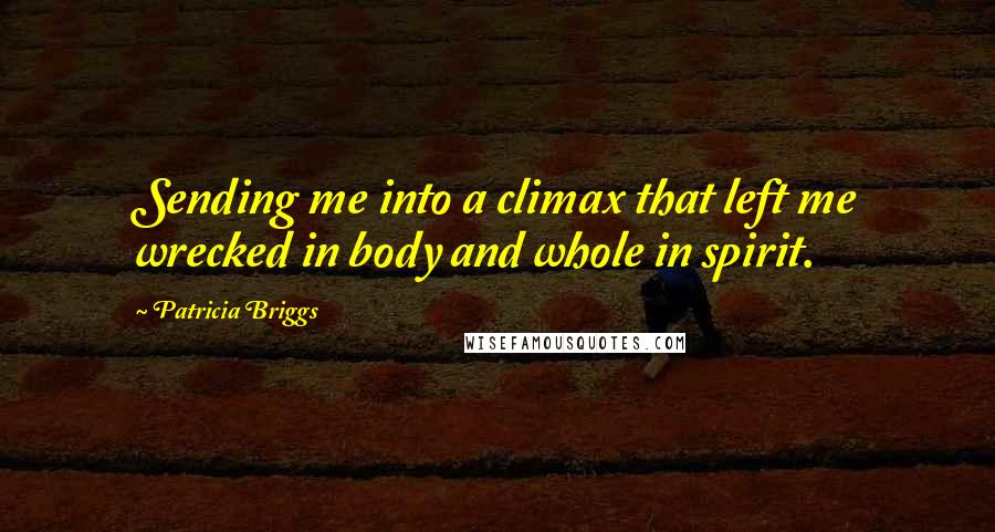 Patricia Briggs Quotes: Sending me into a climax that left me wrecked in body and whole in spirit.