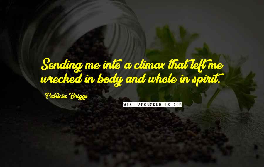 Patricia Briggs Quotes: Sending me into a climax that left me wrecked in body and whole in spirit.