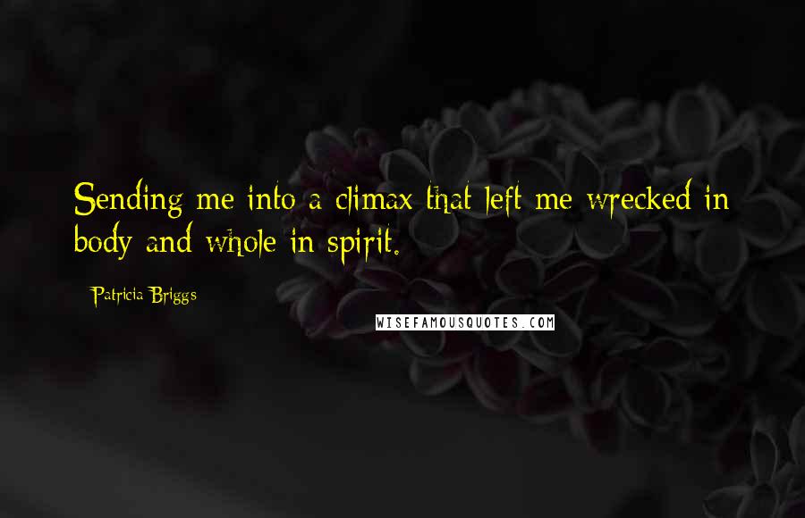 Patricia Briggs Quotes: Sending me into a climax that left me wrecked in body and whole in spirit.