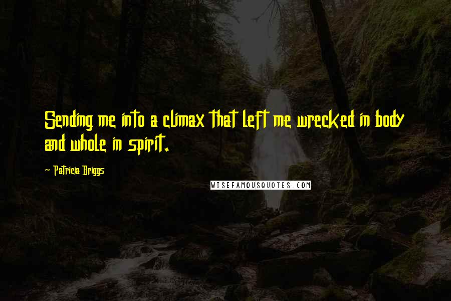Patricia Briggs Quotes: Sending me into a climax that left me wrecked in body and whole in spirit.