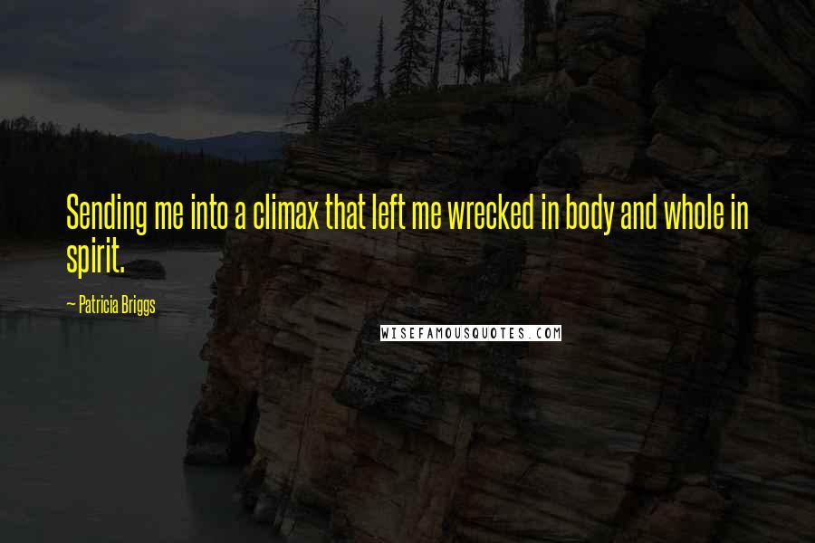 Patricia Briggs Quotes: Sending me into a climax that left me wrecked in body and whole in spirit.