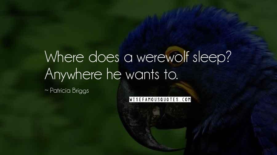 Patricia Briggs Quotes: Where does a werewolf sleep? Anywhere he wants to.