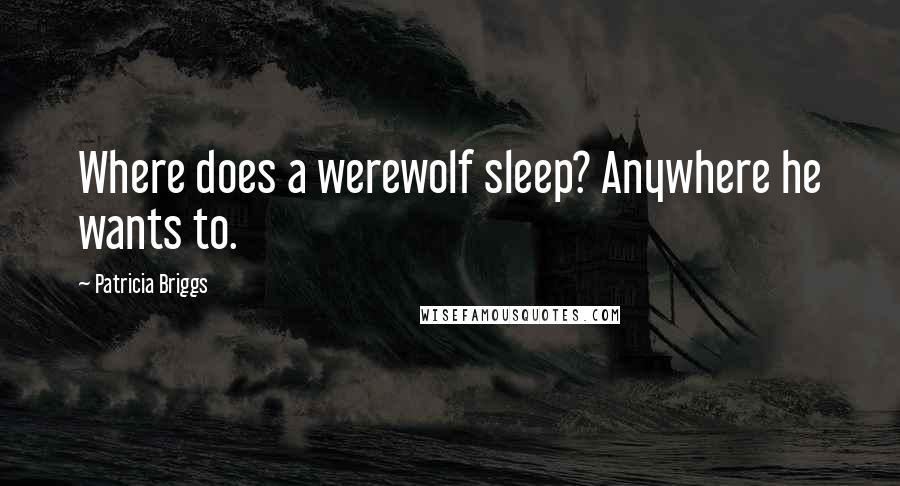 Patricia Briggs Quotes: Where does a werewolf sleep? Anywhere he wants to.