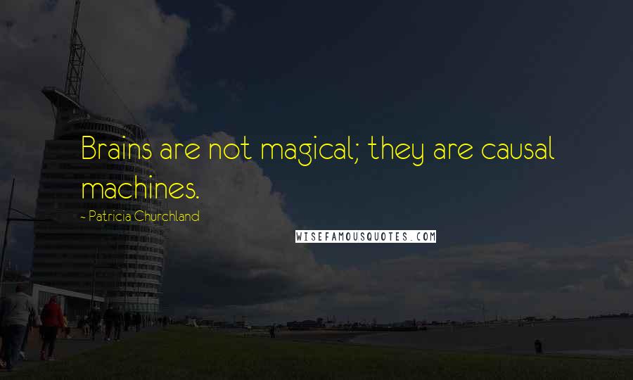 Patricia Churchland Quotes: Brains are not magical; they are causal machines.