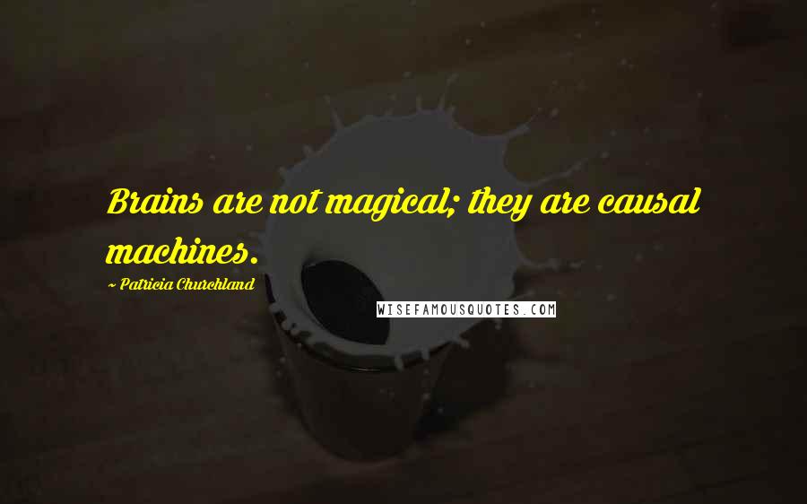 Patricia Churchland Quotes: Brains are not magical; they are causal machines.