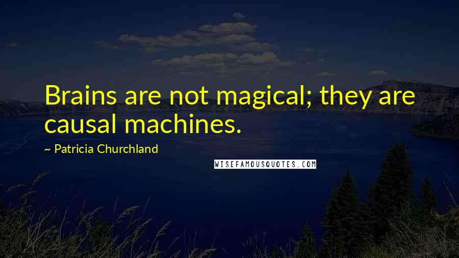 Patricia Churchland Quotes: Brains are not magical; they are causal machines.