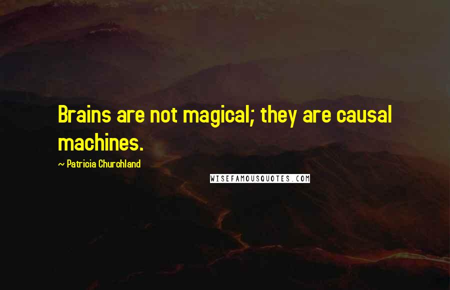 Patricia Churchland Quotes: Brains are not magical; they are causal machines.