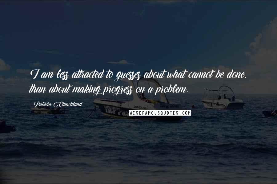 Patricia Churchland Quotes: I am less attracted to guesses about what cannot be done, than about making progress on a problem.