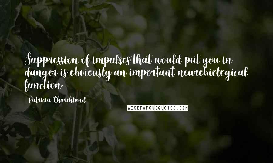 Patricia Churchland Quotes: Suppression of impulses that would put you in danger is obviously an important neurobiological function.