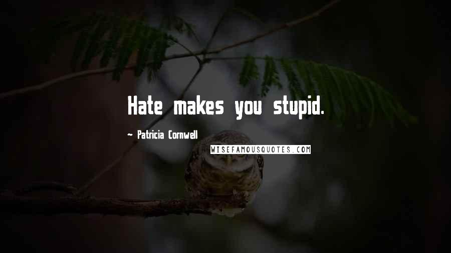 Patricia Cornwell Quotes: Hate makes you stupid.