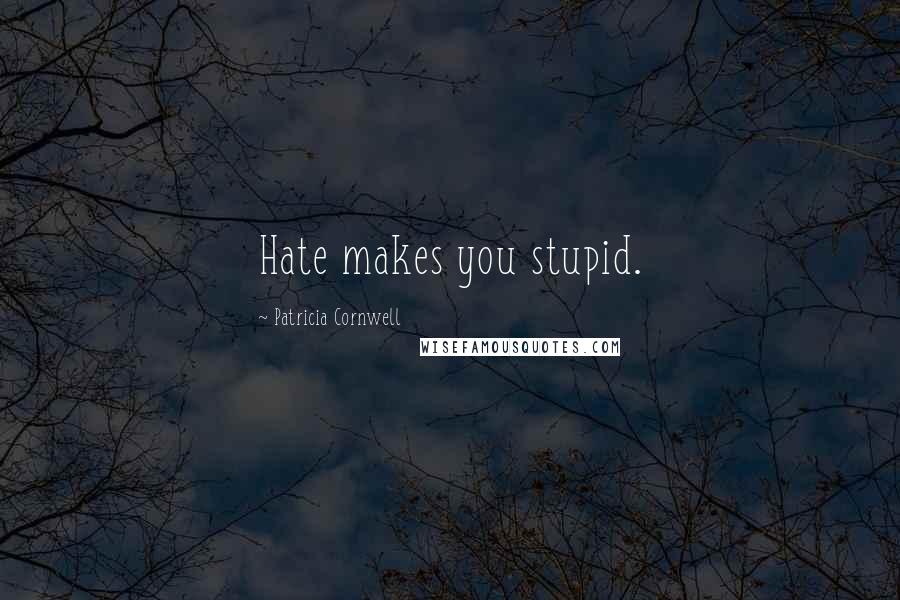Patricia Cornwell Quotes: Hate makes you stupid.