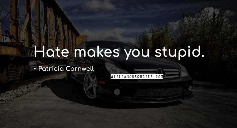 Patricia Cornwell Quotes: Hate makes you stupid.