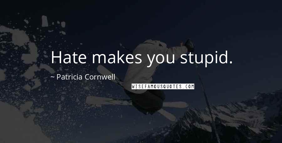 Patricia Cornwell Quotes: Hate makes you stupid.