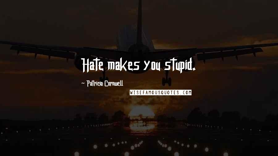 Patricia Cornwell Quotes: Hate makes you stupid.