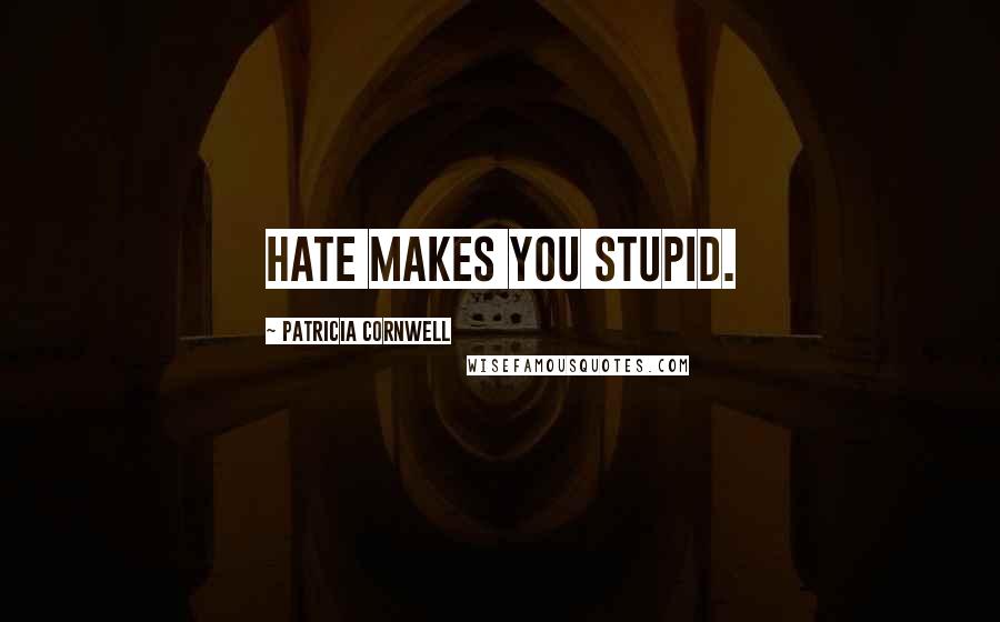 Patricia Cornwell Quotes: Hate makes you stupid.
